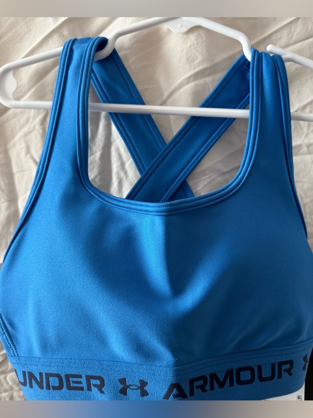 Under Armour Bright Blue Crossback Medium Support Sports Bra